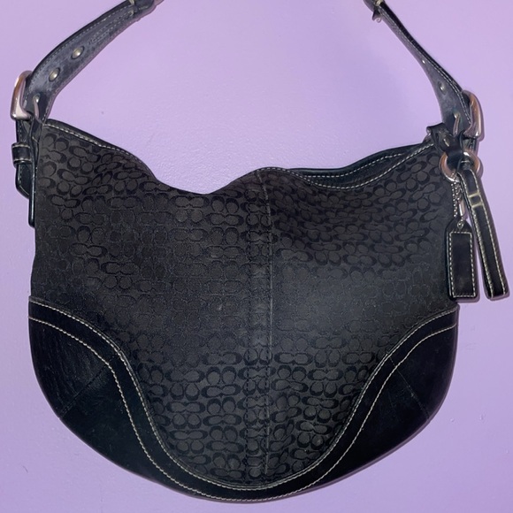 Coach Y2K Black Signature Canvas Bag in Black on Black Rare! - Picture 2 of 13